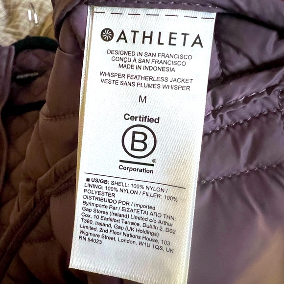 Athleta Whisper Featherless Jacket Size Medium Eggplant Purple - Picture 4 of 4